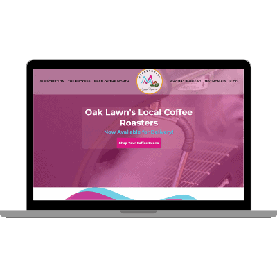 Menkeshkesh Coffee Roasters website on laptop
